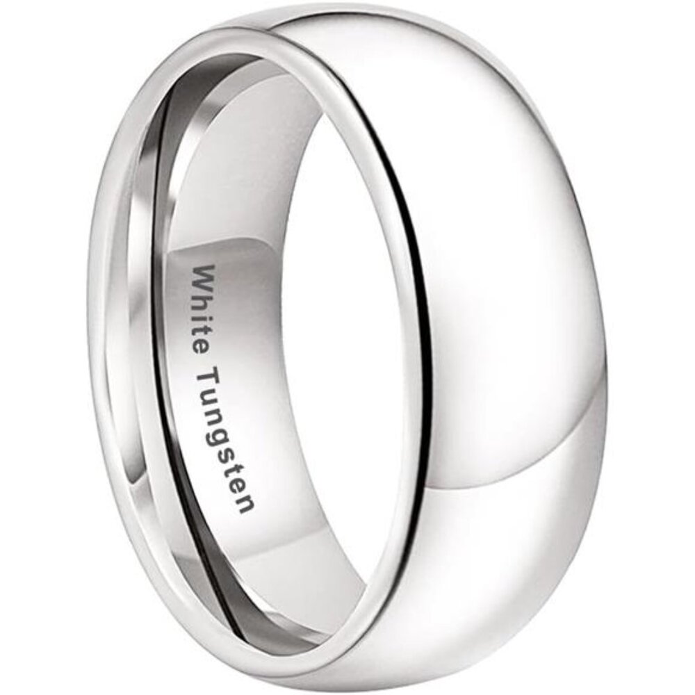 2mm 3mm 4mm 5mm 6mm 7mm 8mm 10mm White Tungsten Rings for Men Women Engagement